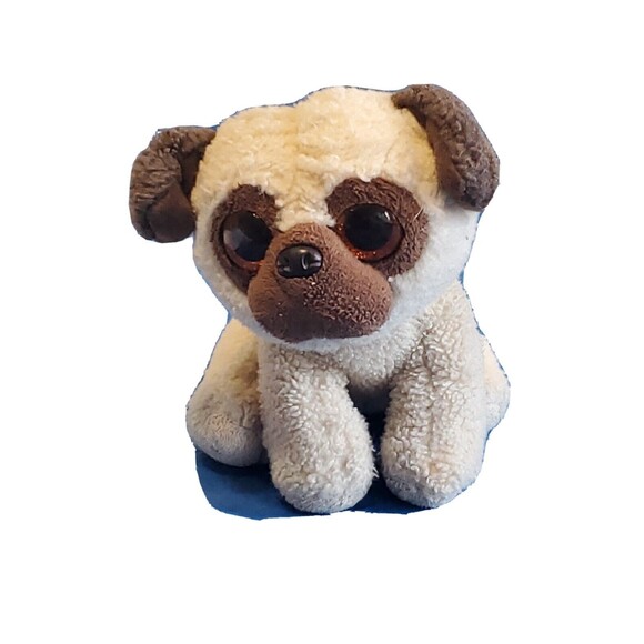 Velve Ty Rufus The Pug Stuffed Animal Puppy Dog Plush Toy Glitter Eyes 2016 - Picture 5 of 15